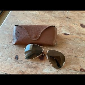 RayBan Gold Aviator Sunglasses